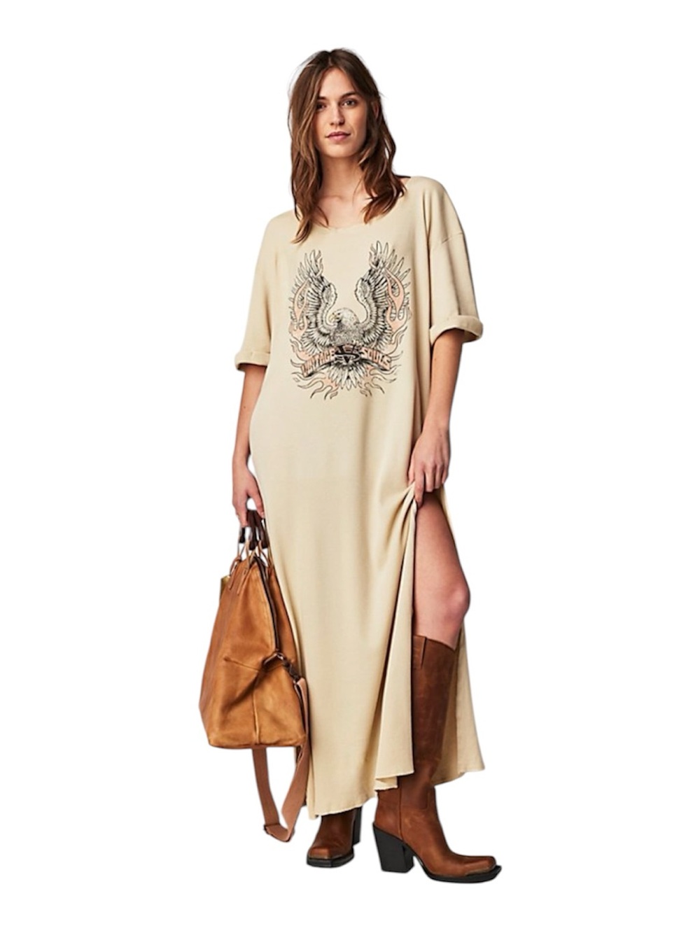 Free People x Vintage Souls Eagle Maxi Top/Dress Festival Dress Size XS
